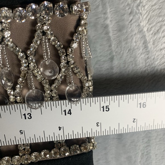 Simkhai Women's Dress Malda Gown 4 Black Crystal Waist Band Back Slit Sleeveless - Picture 9 of 16